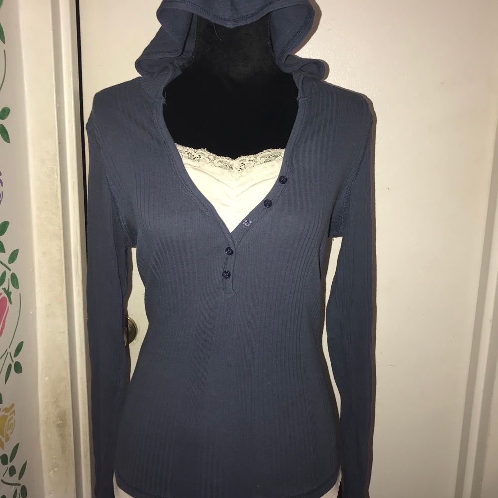 A blue Plus Size Hoodie 1X